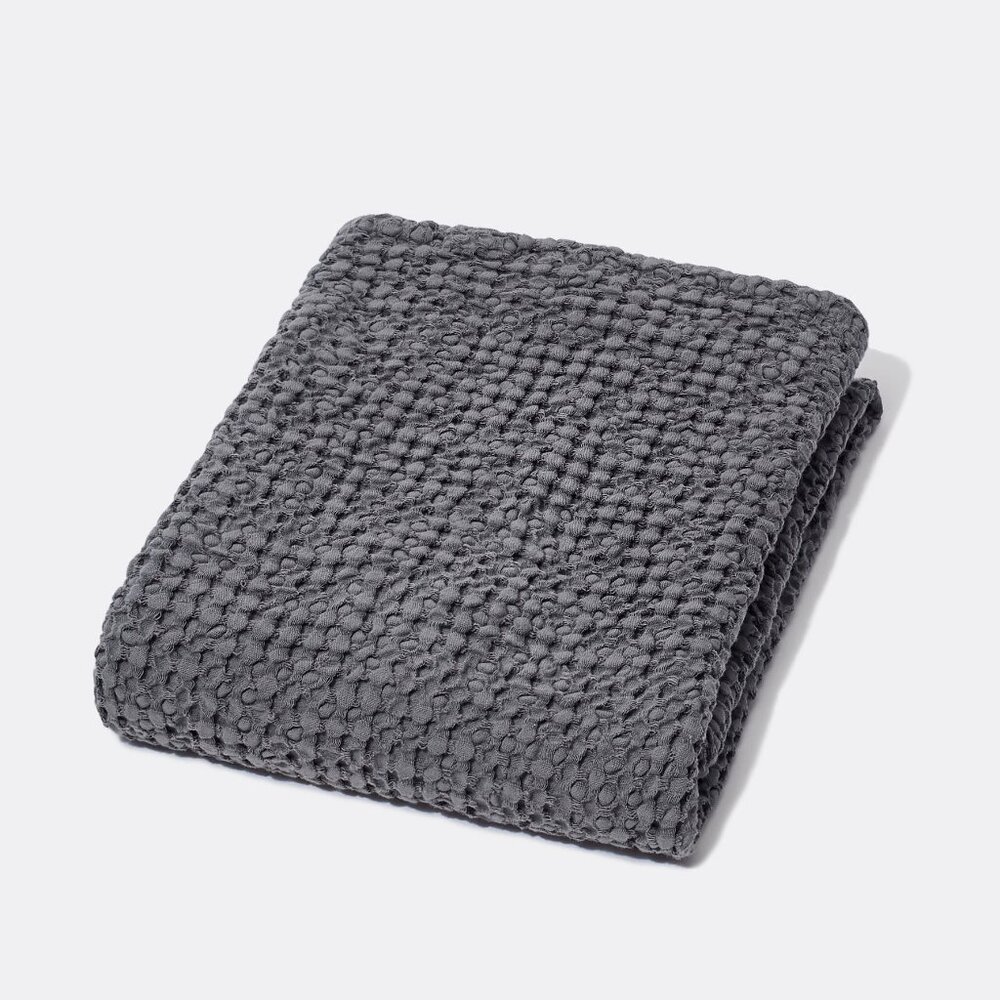 Snowe Honeycomb Hand Towel in‎ Charcoal Grey 100% Cotton Made in Italy